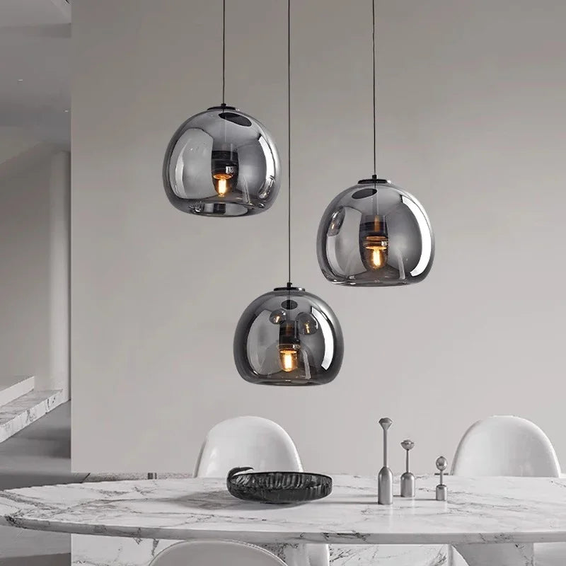 Suspension moderne en verre pour salon et salle à manger, éclairage intérieur chaleureux