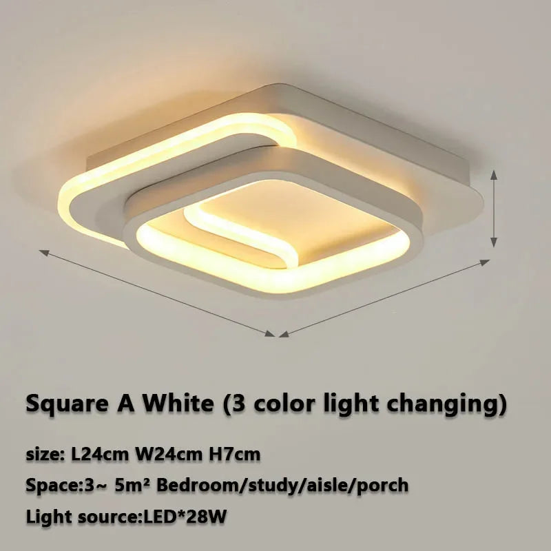 Plafonnier LED moderne 3 couleurs réglable pour chambre et salon