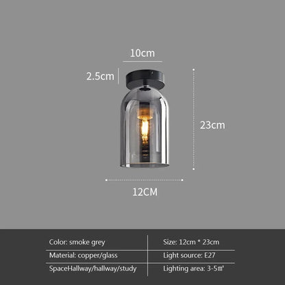 Plafonnier LED minimaliste en verre et métal noir, design moderne pour intérieur