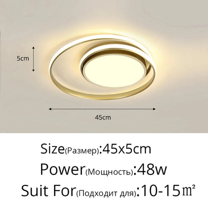 Plafonnier LED moderne design aluminium blanc noir, lumière chaude dimmable