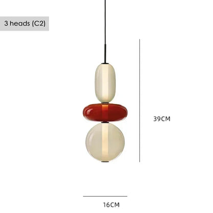 Suspension LED en verre coloré design nordique moderne pour intérieur