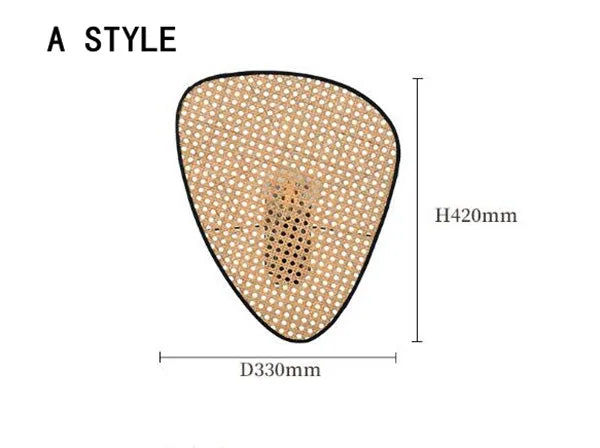 Suspension lustre en rotin et bambou E27 design créatif pour cuisine