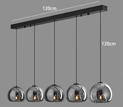 Suspension moderne en verre pour salon et salle à manger, éclairage intérieur chaleureux