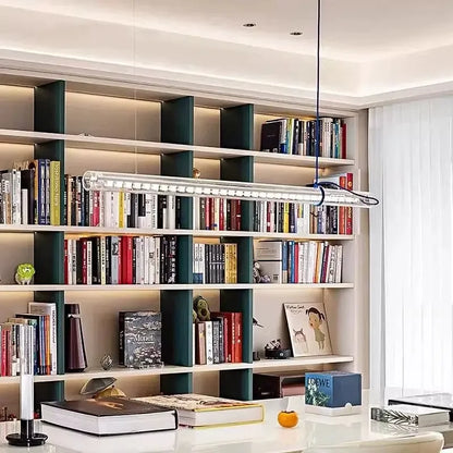 Suspension LED moderne en métal noir, design minimaliste pour cuisine et restaurant