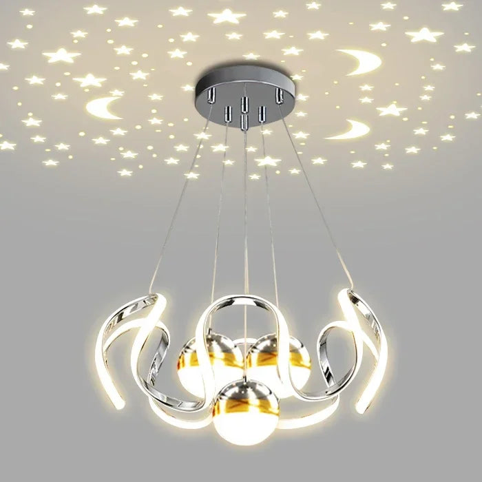 Suspension LED moderne nordique en aluminium, lumière chaude pour salon et salle à manger