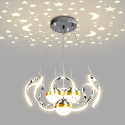 Suspension LED moderne nordique en aluminium, lumière chaude pour salon et salle à manger