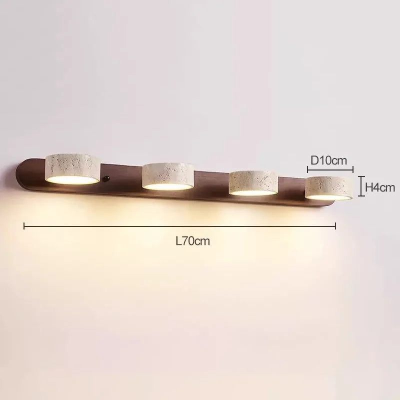 Applique Murale Duo Travertine LED Rotative Design Wabi Sabi Pierre