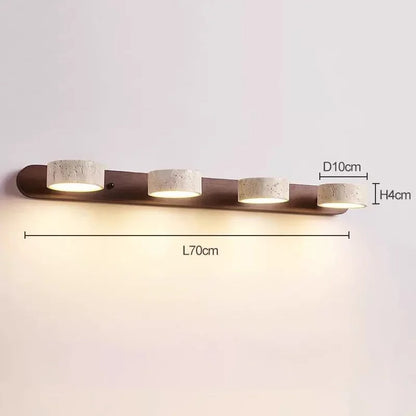 Applique Murale Duo Travertine LED Rotative Design Wabi Sabi Pierre