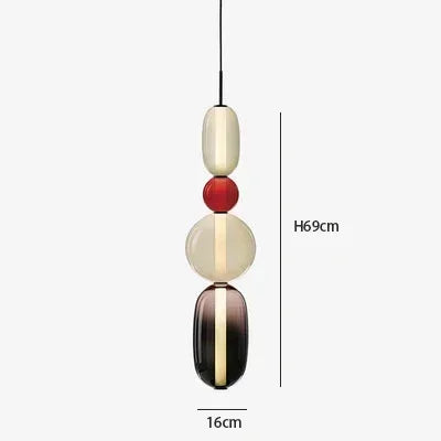 Suspension LED en verre coloré design nordique moderne pour intérieur