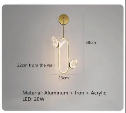 Plafonnier LED Anneau Métal Doré, Design Nordique avec Papillon Acrylique, Éclairage Salon et Chambre