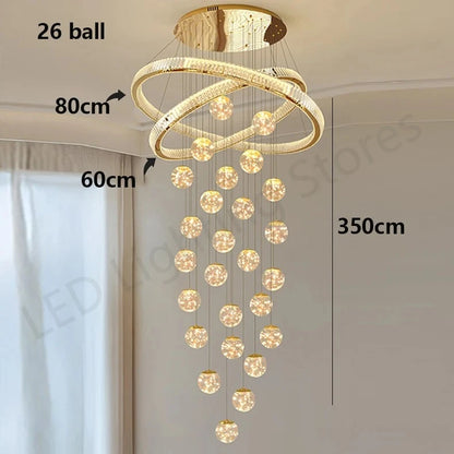 Lustre en cristal moderne pour salon, hall et loft, éclairage cosy à intensité variable