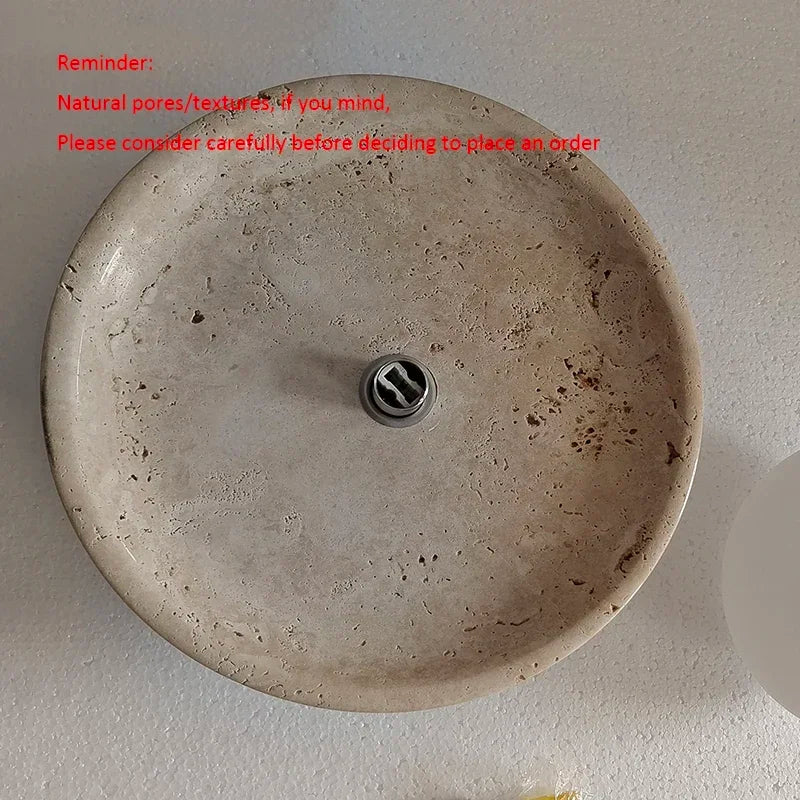 Plafonnier rond nordique en bois et travertin, éclairage d'entrée décoratif