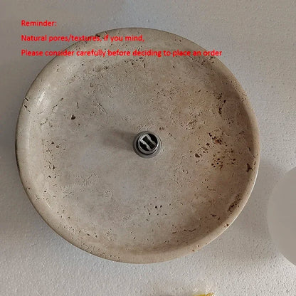 Plafonnier rond nordique en bois et travertin, éclairage d'entrée décoratif