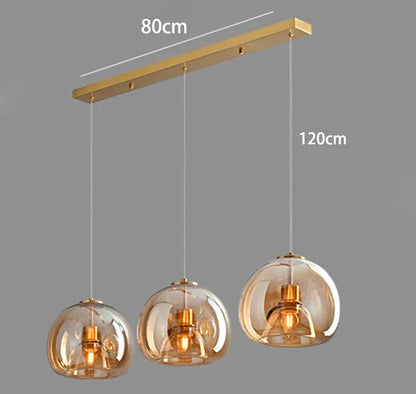 Suspension moderne en verre pour salon et salle à manger, éclairage intérieur chaleureux