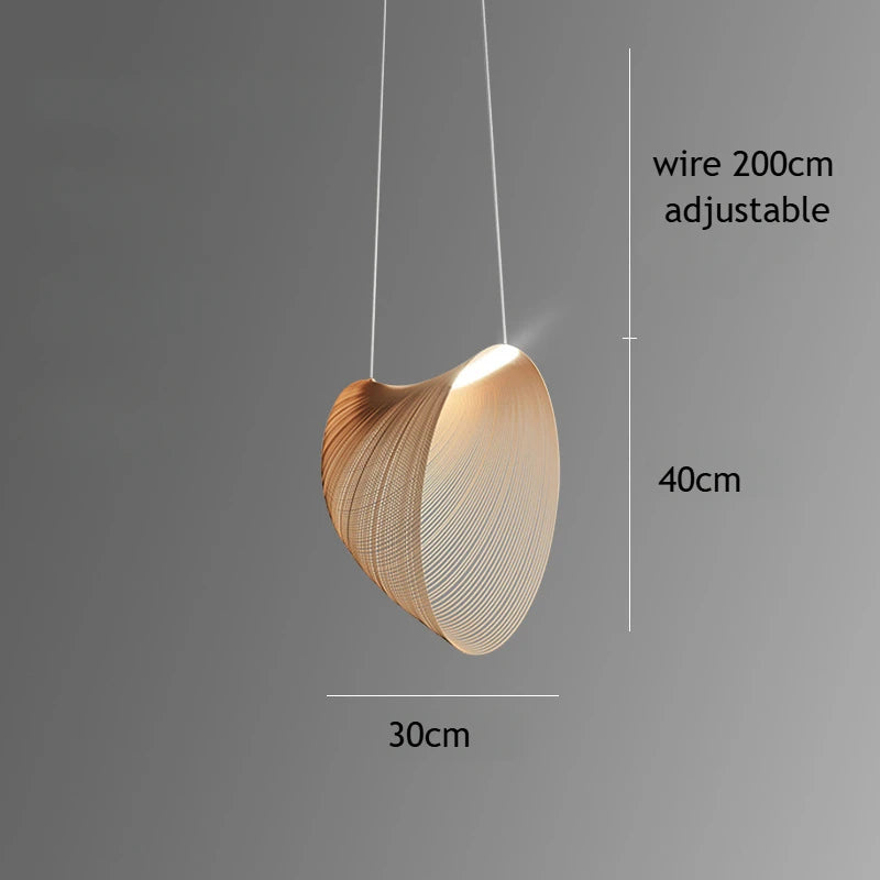 Suspension nid d'oiseau japonaise en bambou, éclairage moderne pour salon et chambre