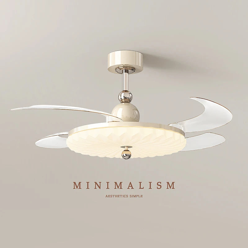 Plafonnier ventilateur rétro noyer 42" silencieux et rétractable avec télécommande