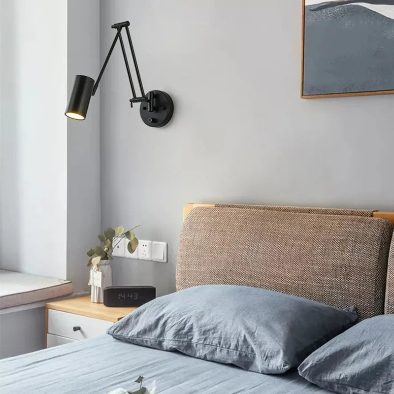 Applique Murale LED Moderne à Intensité Variable avec Interrupteur Télescopique Pliable