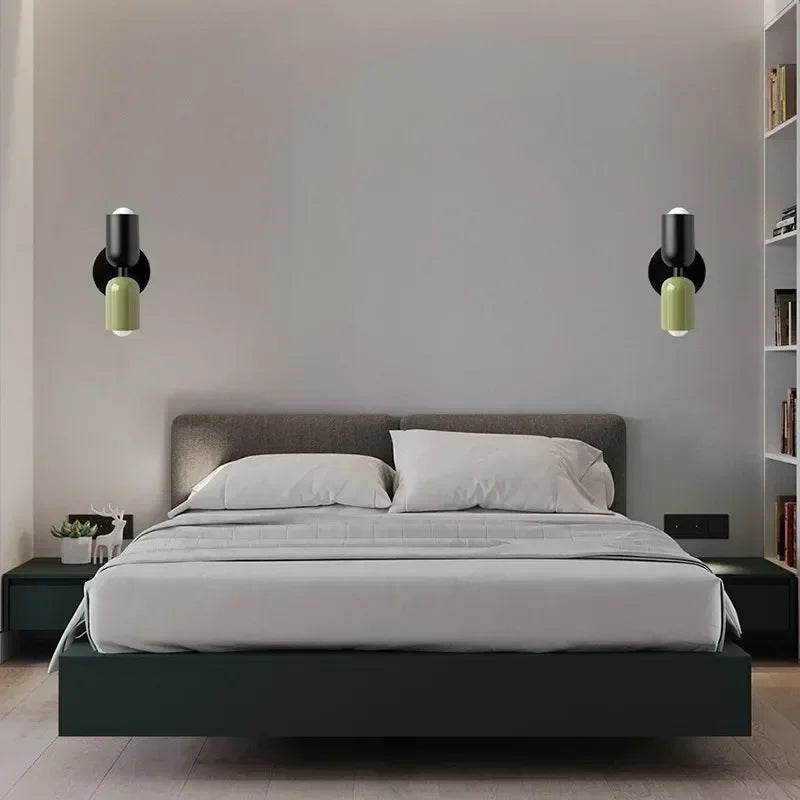 Applique Murale Nordique en Métal et Fer, Double Tête Colorée, Ambiance Chaleureuse