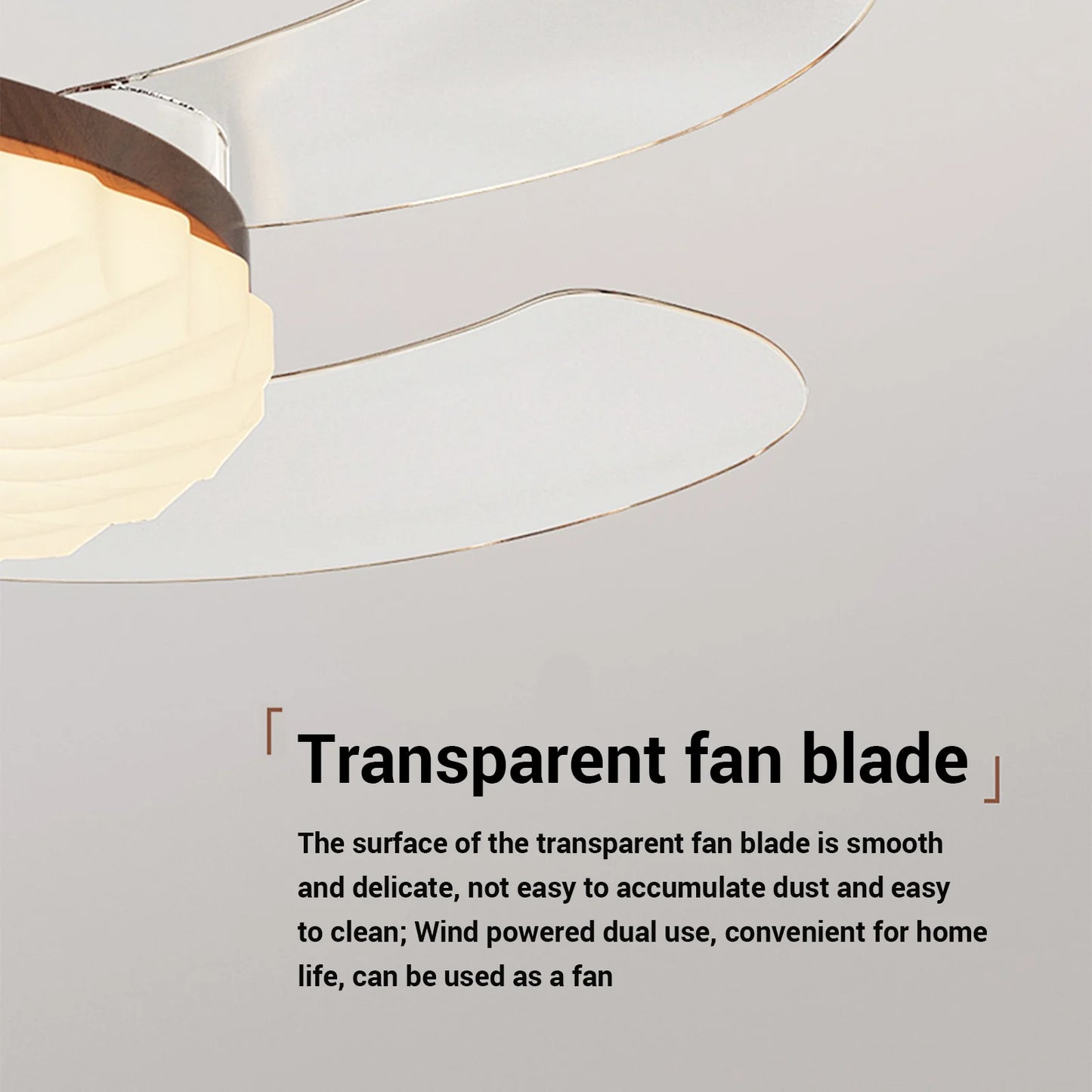 Plafonnier ventilateur rétro noyer 42" silencieux et rétractable avec télécommande