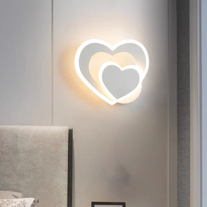 Applique Murale LED Cœur en Métal, Design Nordique, Lumière Ambiante Cosy