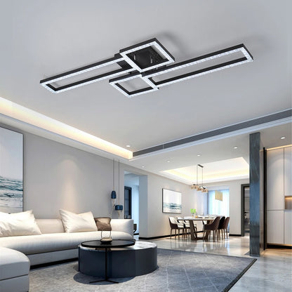 Plafonnier LED moderne design minimaliste en aluminium avec télécommande, lumière d'ambiance chaleureuse