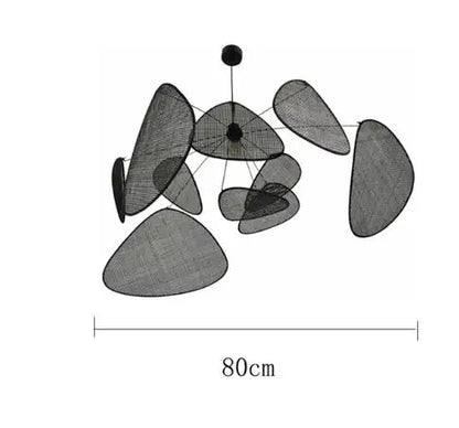 Suspension lustre en rotin et bambou E27 design créatif pour cuisine