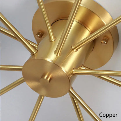 Plafonnier Sputnick design bulle en métal chrome poli pour salon et salle à manger