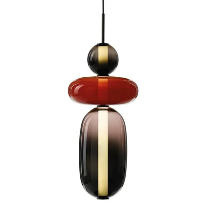 Suspension LED en verre coloré design nordique moderne pour intérieur