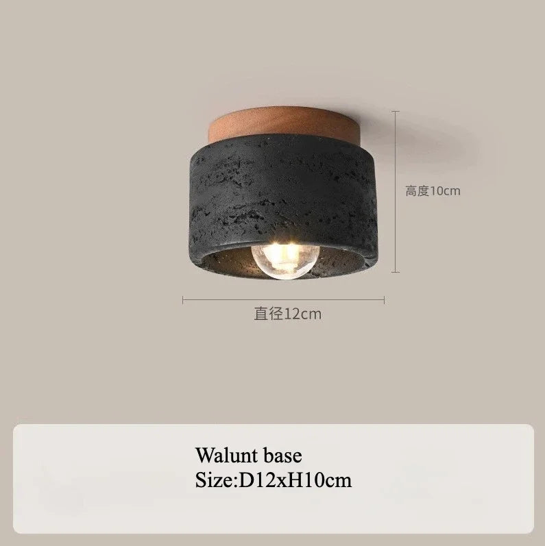 Plafonnier LED en pierre de travertin, lumière chaude pour salon et couloir