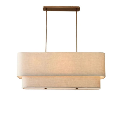 Suspension linéaire rectangulaire vintage en tissu pour ambiance cosy