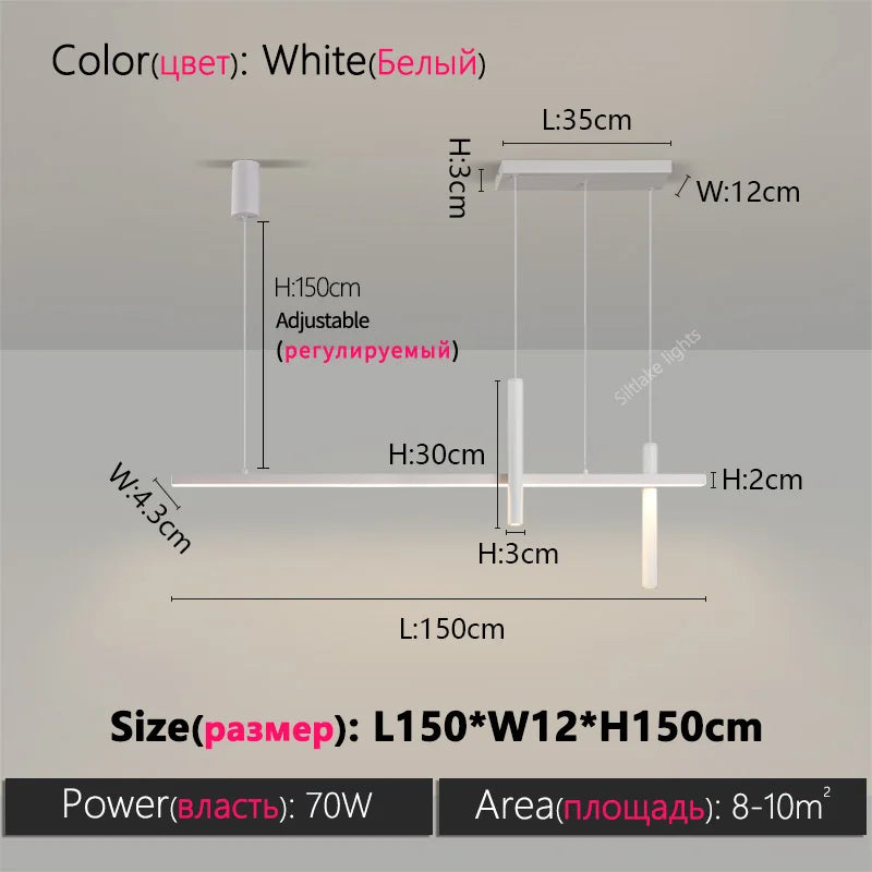 Suspension moderne design créatif en métal pour salle à manger, lumière chaude