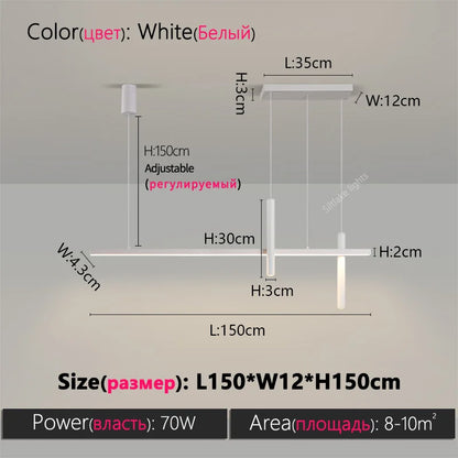 Suspension moderne design créatif en métal pour salle à manger, lumière chaude