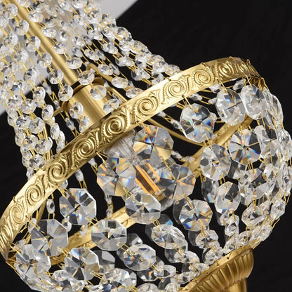 Suspension moderne en métal et cristal E27 pour ambiance cosy vintage