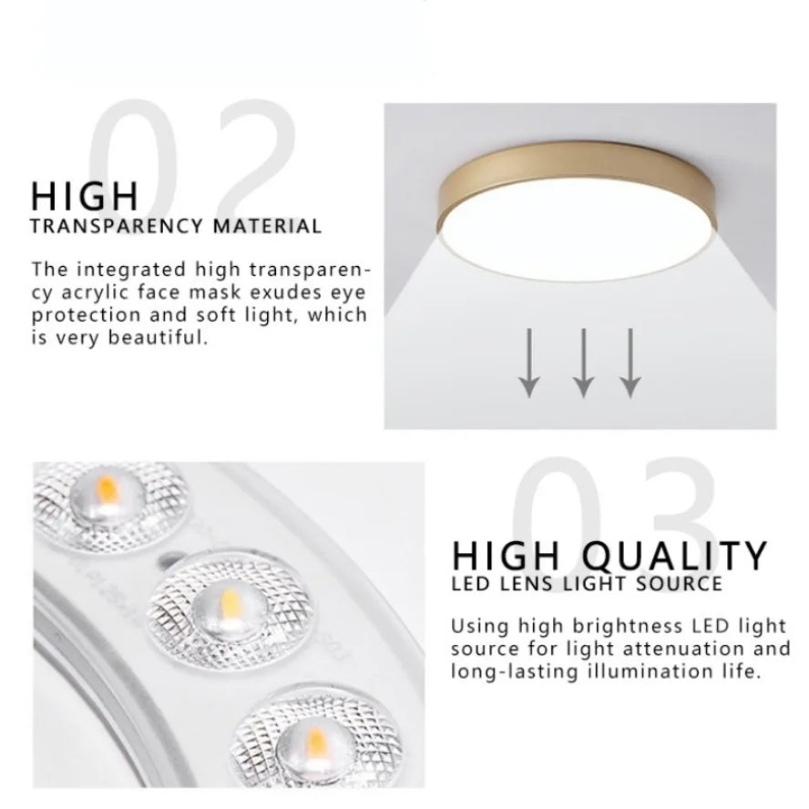 Plafonnier LED circulaire moderne en métal et acrylique, design minimaliste pour intérieur