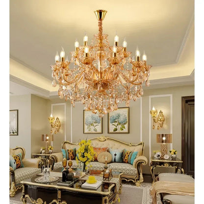 Lustre en cristal européen moderne pour salon et salle à manger élégante