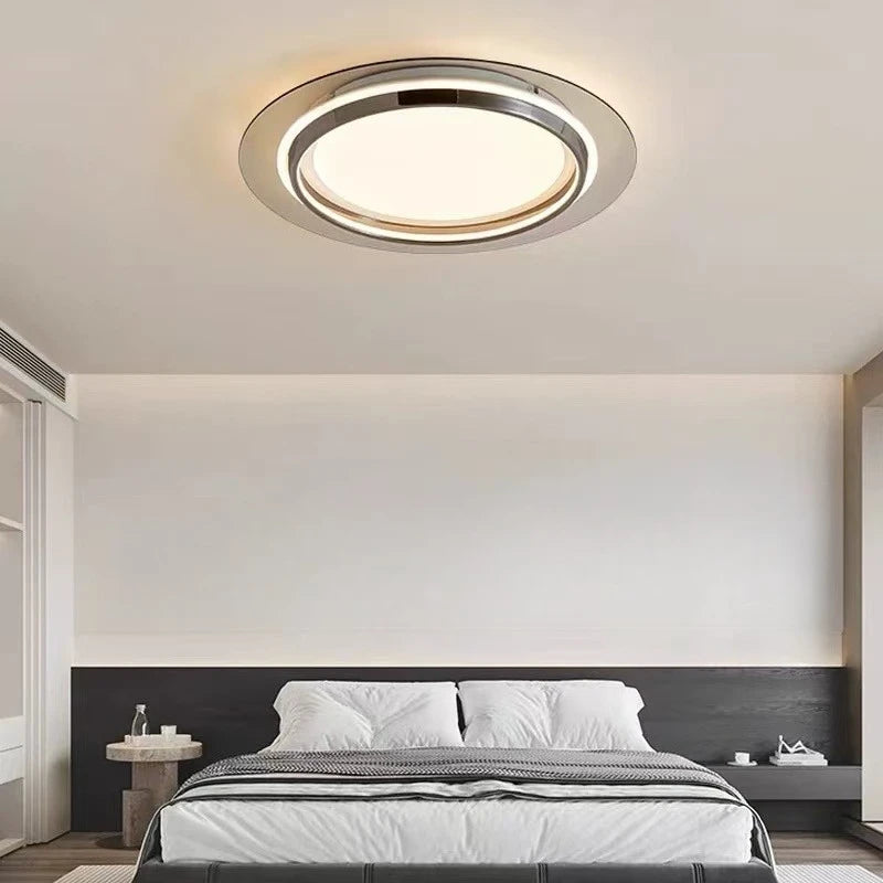 Plafonnier LED moderne en acrylique à coins arrondis, lumière chaleureuse pour intérieur élégant