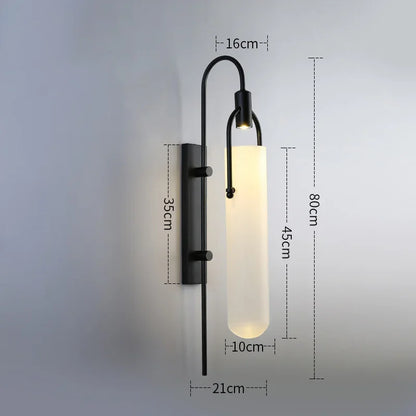 Applique Murale LED Moderne en Verre Noir et Or pour Salon et Couloir