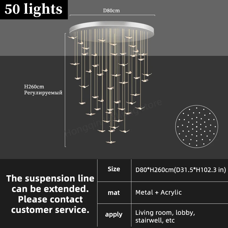 Lustre suspendu en verre et métal style moderne pour hall d’hôtel