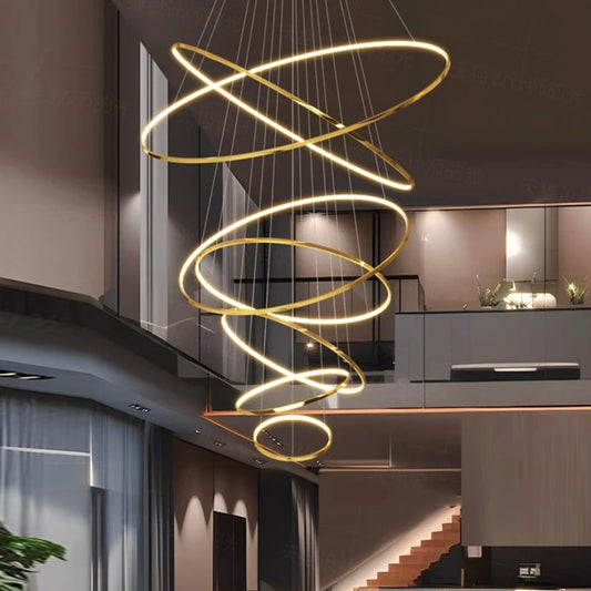 Suspension nordique en alliage et acrylique, lumière chaude modulable pour salon et salle à manger