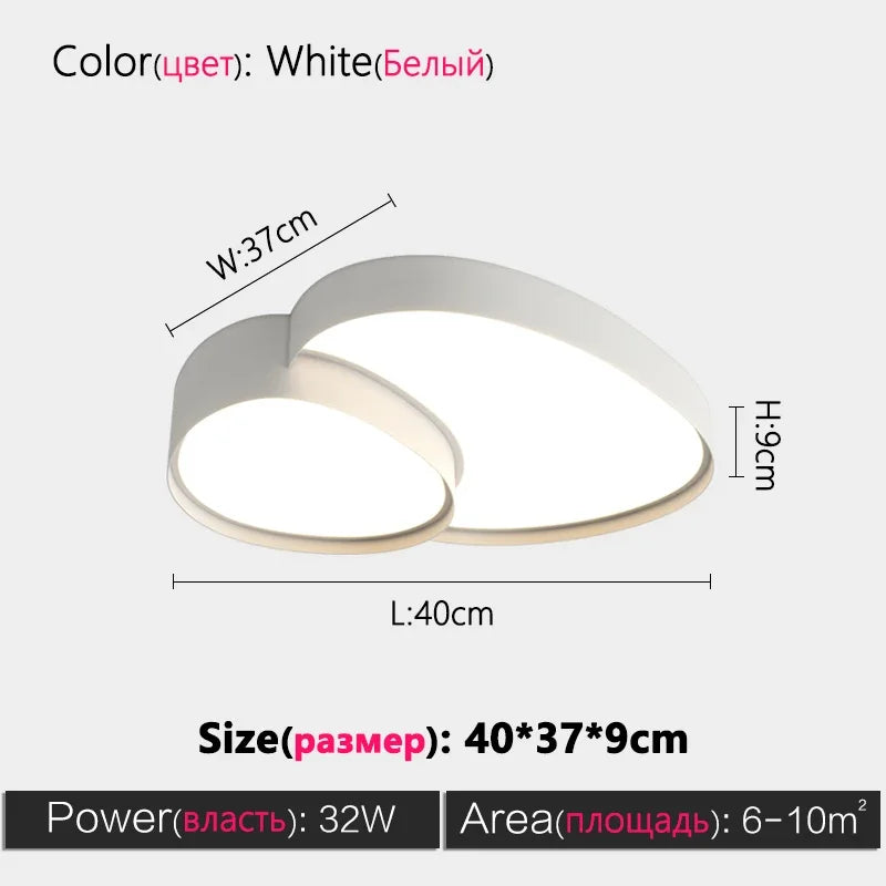 Plafonnier LED moderne en métal avec télécommande, lumière chaude et froide, éclairage intérieur pour salon et chambre