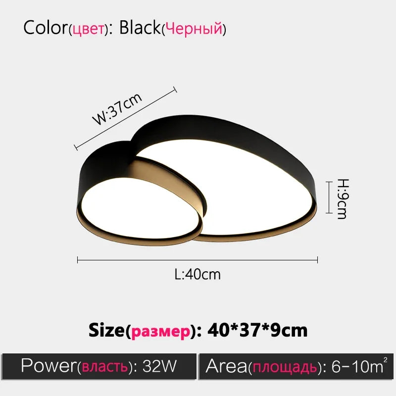 Plafonnier LED moderne en métal avec télécommande, lumière chaude et froide, éclairage intérieur pour salon et chambre