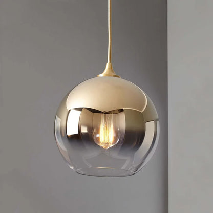Suspension moderne en verre boule E27 pour salle à manger et chambre