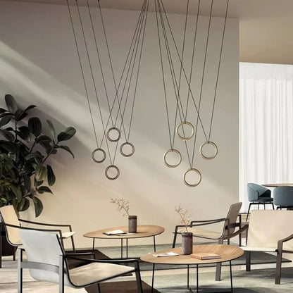 Suspension LED en métal style nordique, lumière chaude pour intérieur industriel