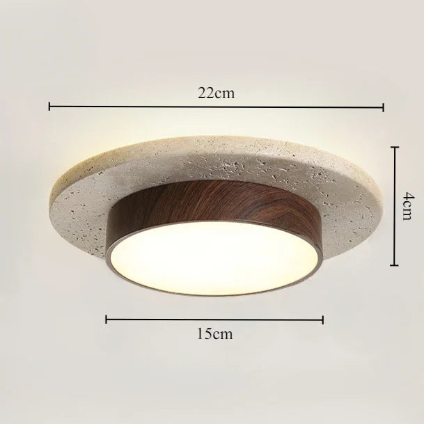 Plafonnier LED moderne en pierre style japonais pour salon et cuisine