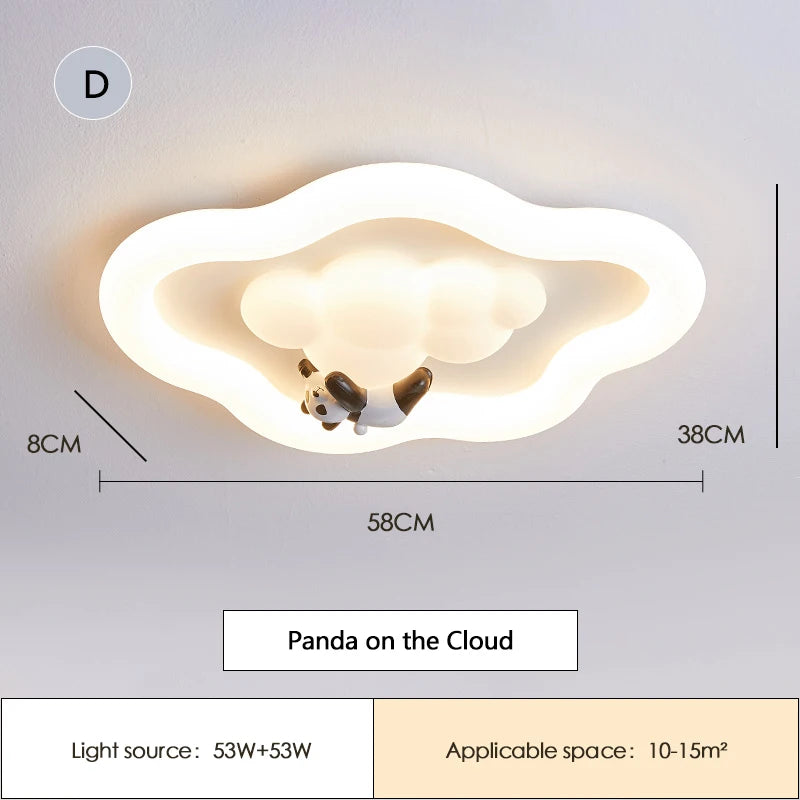 Plafonnier LED Nuage Moderne Crème pour Chambre Enfants et Bébé, Lumière Chaude