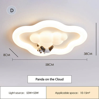 Plafonnier LED Nuage Moderne Crème pour Chambre Enfants et Bébé, Lumière Chaude