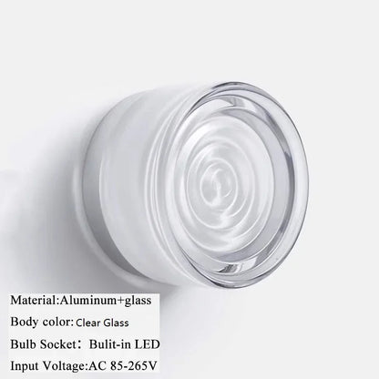 Applique Murale Ronde en Verre Transparent au Design Nordique Moderne, Luminaire Décoratif pour Chambre et Hôtel