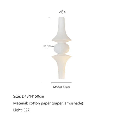 Suspension Akari en papier de riz blanc, lampe japonaise pour salle à manger et escalier