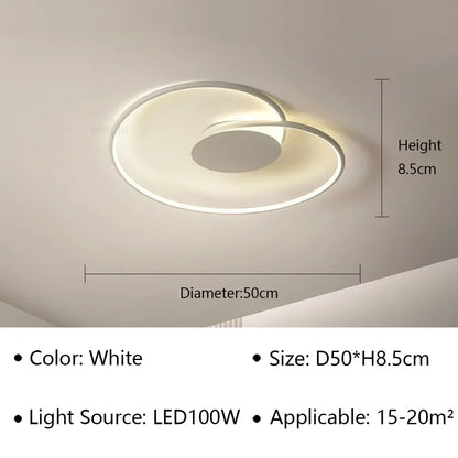 Plafonnier LED Moderne en Aluminium et Acrylique, Luminaire Décoratif pour Salon et Bureau