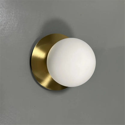 Applique Murale LED Boule en Verre Doré Moderne pour Intérieur